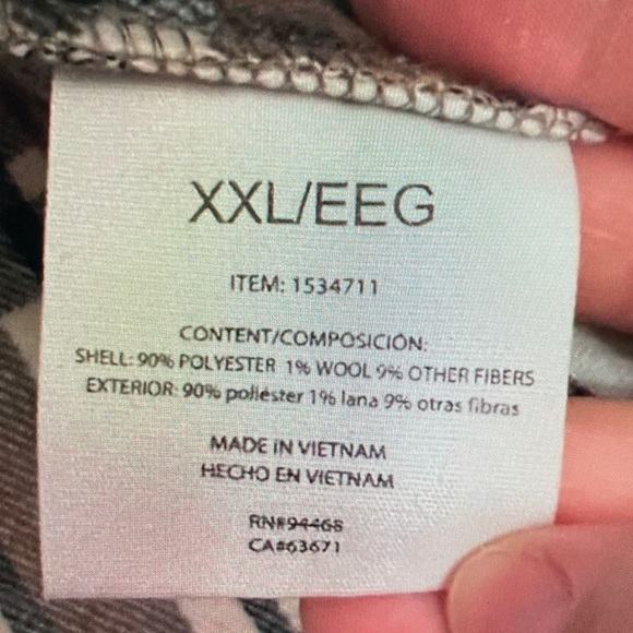 Plaid Button-Down Shirt Jacket - Brown & White - Picture 4 of 5